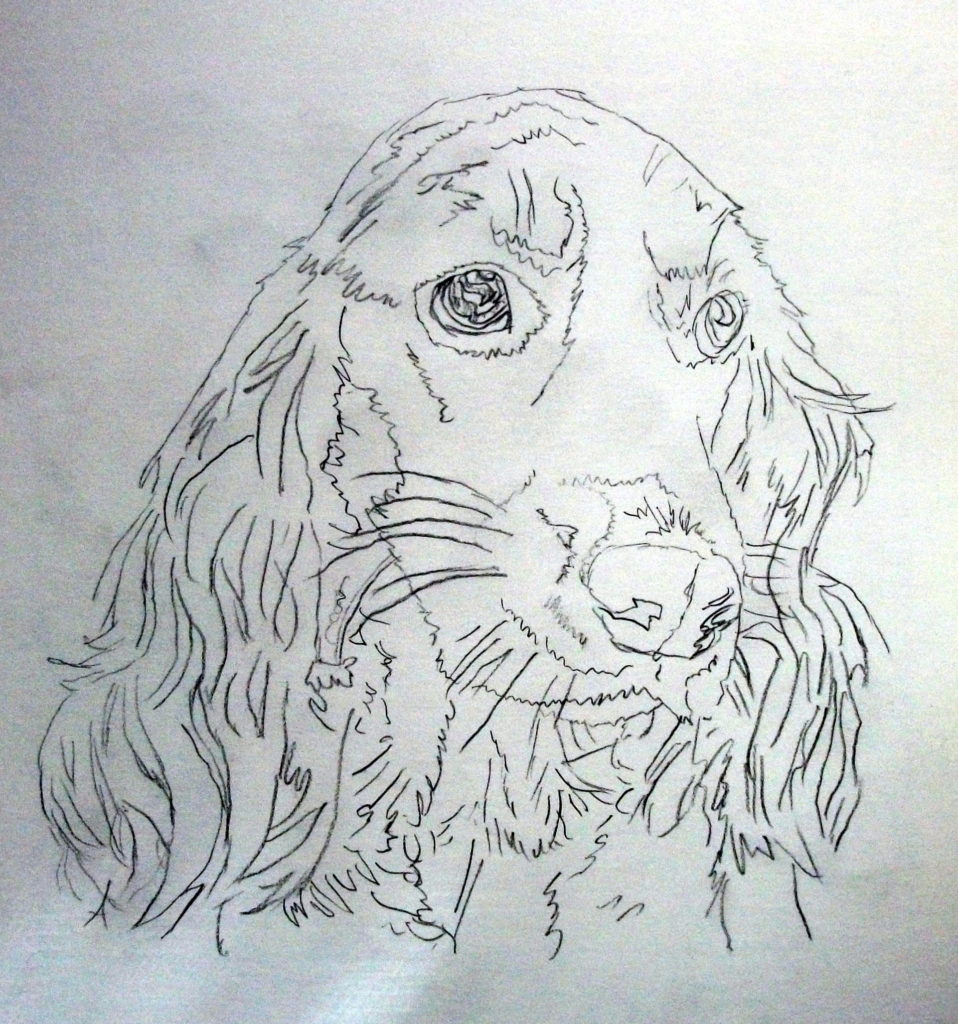 犬の水彩画