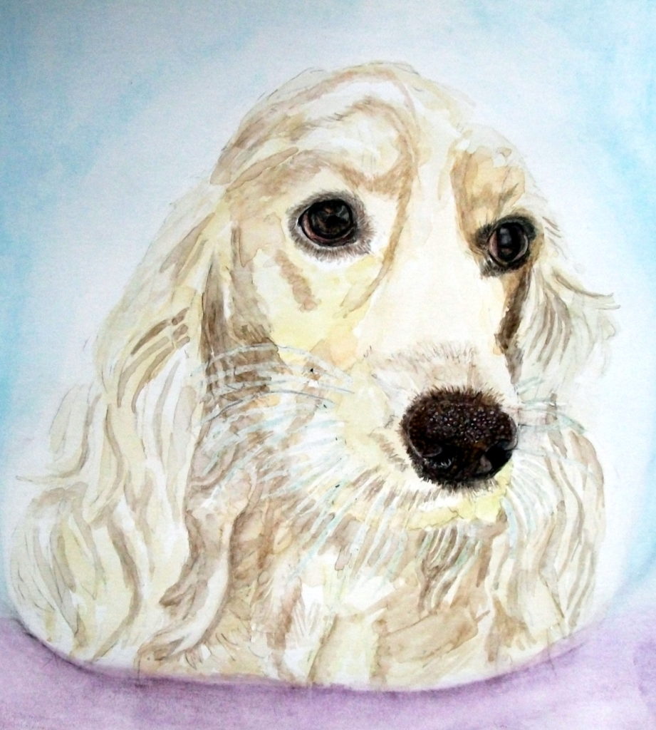 犬の水彩画